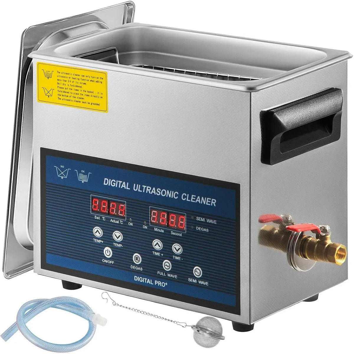 28/40kHz Ultraschallreiniger, Ultraschallreinigungsgerät, 6 L, Edelstahl, Wärmefunktion, für Heimwerk Profis