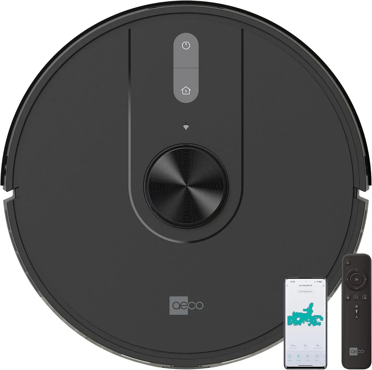 Saugroboter, 5000 Pa, App, Staubsaugerroboter, Saug- und Wischroboter, aeco VacuBot X5 Saugroboter mit Wischfunktion 5000 Pa