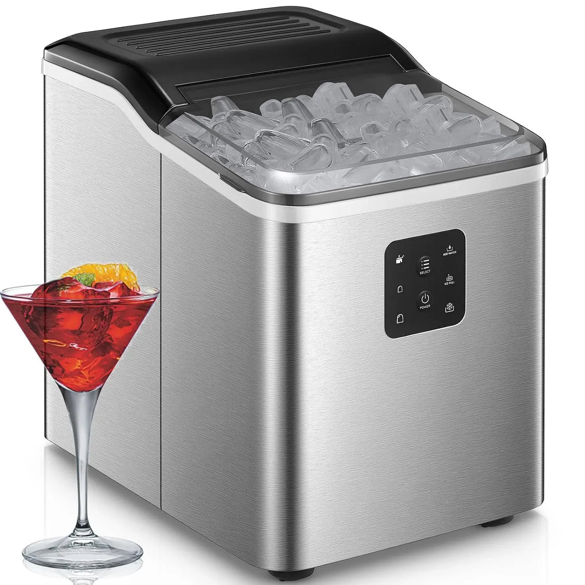 Eiswürfelmaschine, 2 L, NORTHCLAN, 4K UHD, Edelstahl, LED-Anzeige