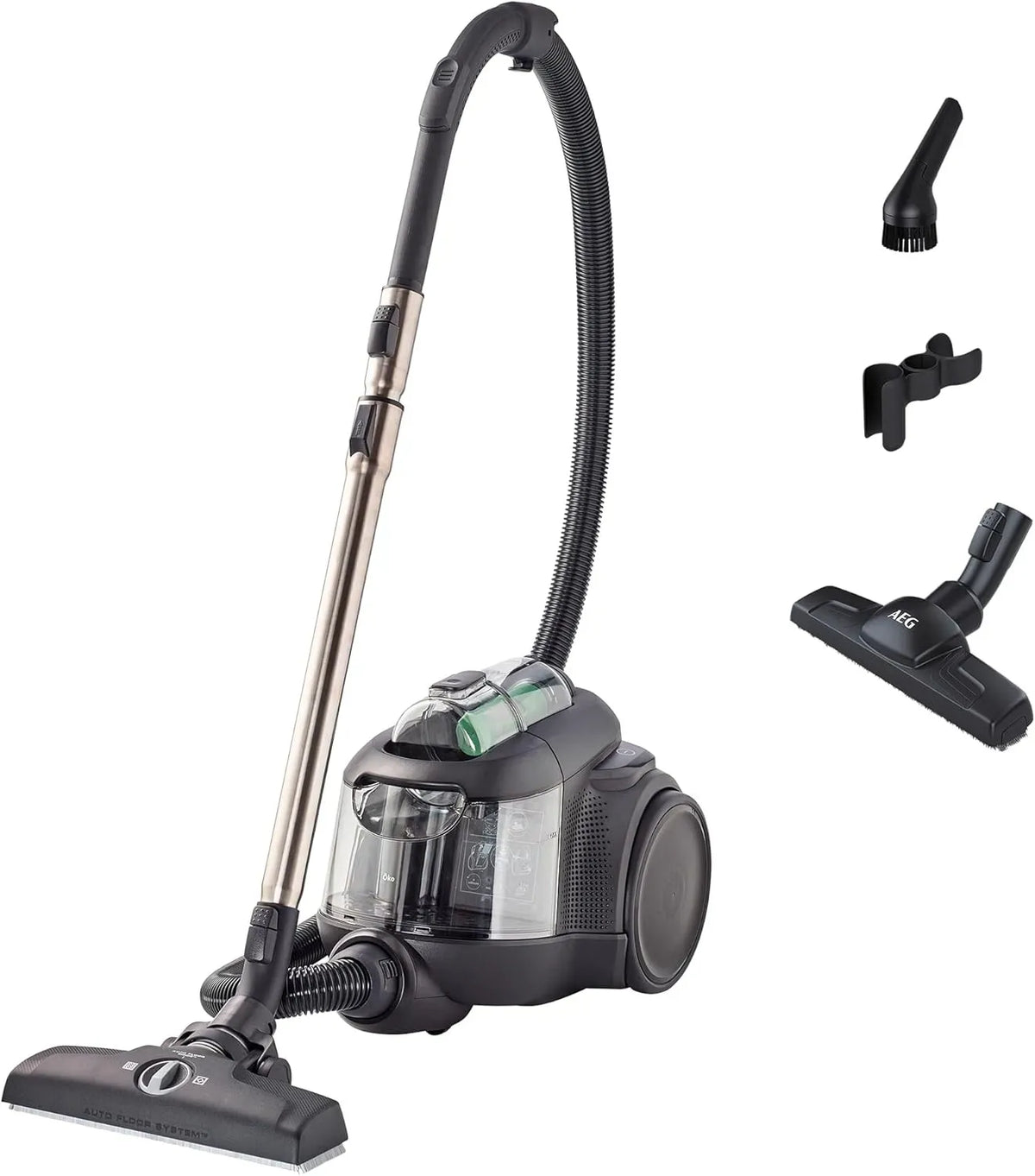 AEG CLEAN 6000 12m Staubsauger, 1,6 L, 550 W, 74 dB, Schwarz, 60 Prozent Recyclingmaterial, AL61C2ÖKO, 1,6l Staubbehälter, ETM Testsieger