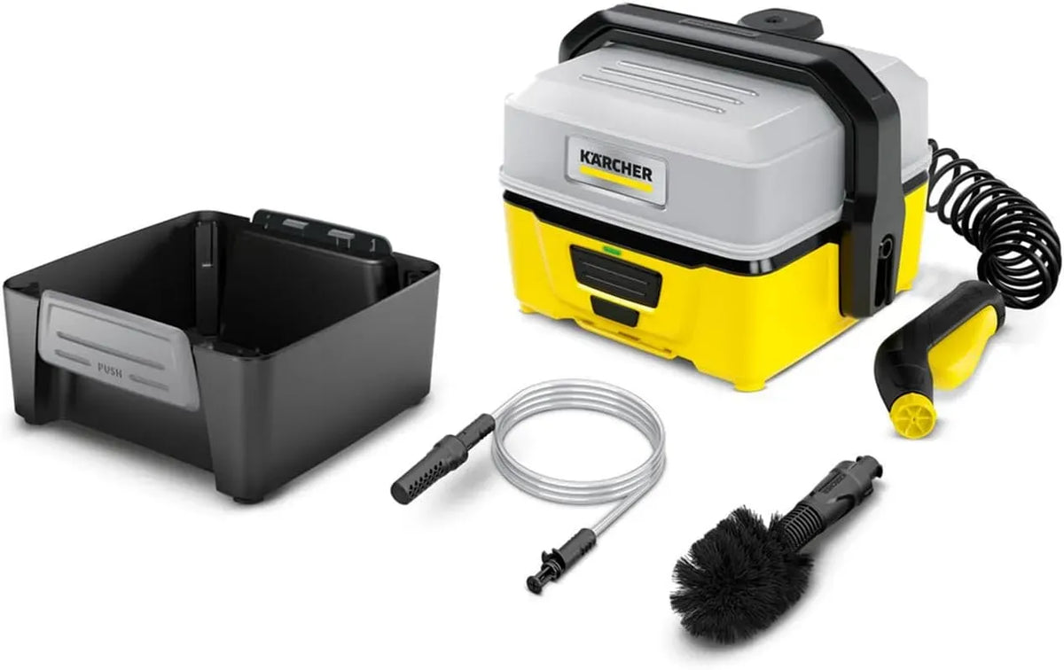 Kärcher OC 3 Outdoor Cleaner, Lithium-Ionen-Akku, Universalbürste, 4 L, großer Wassertank, kabellos