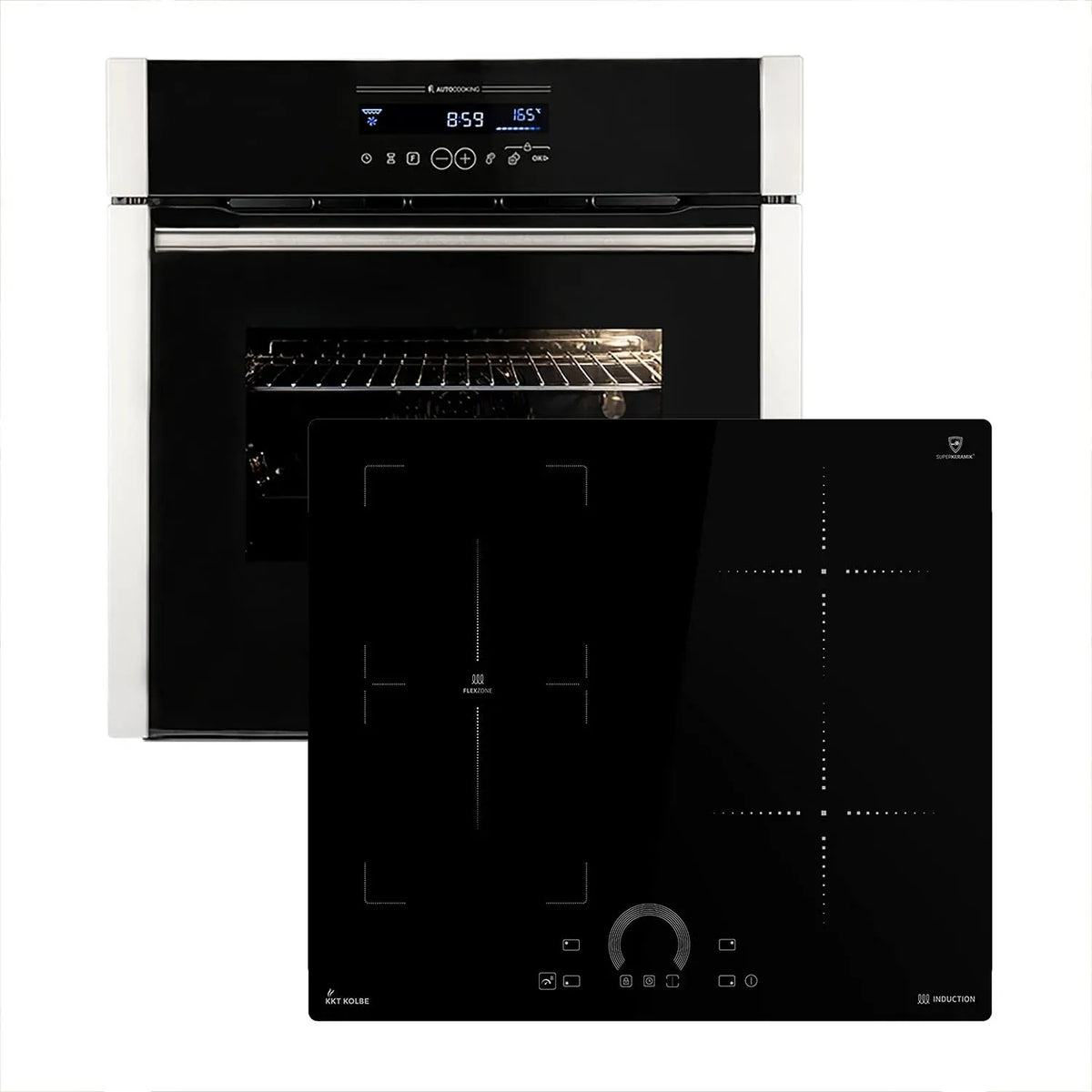 Herdset mit Kochfeld und Backofen, 60cm, Autarkes EB8016ED IH85901FZ, Einbau