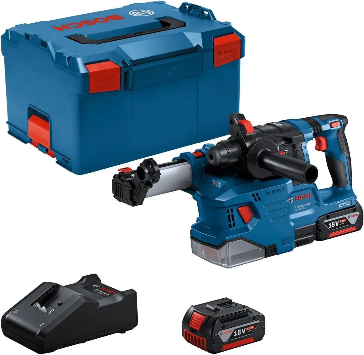 Bosch GBH 18V 18V-22 Schnellladegerät, Ringbürste, Akku, 18 V, kabellos