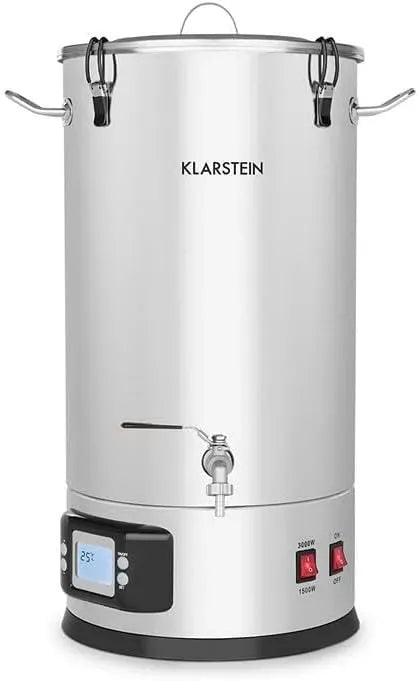Klarstein 5-teiliges Bierbrauanlage, 35 L, 3000 W, LCD-Display, Edelstahl, 2 Stufen
