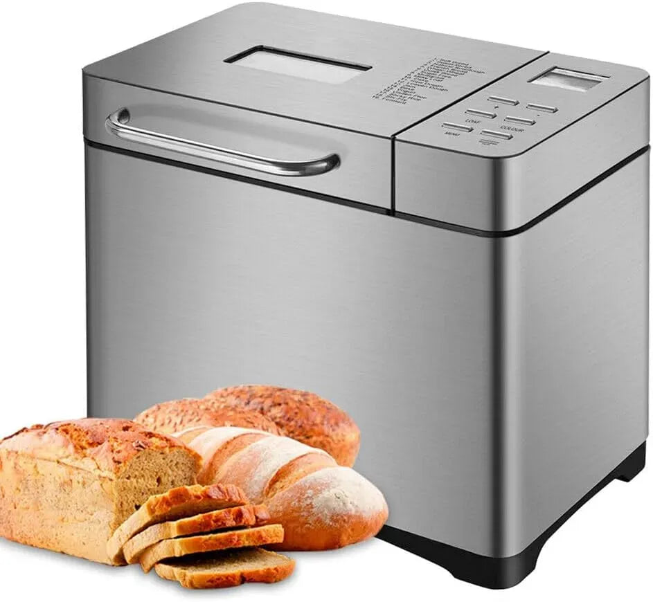 Brotbackautomat, 650 W, 19 Programme, 500/750 g, Brotbackmaschine, Edelstahl, Silber, Brotlaibe, 1.000 G