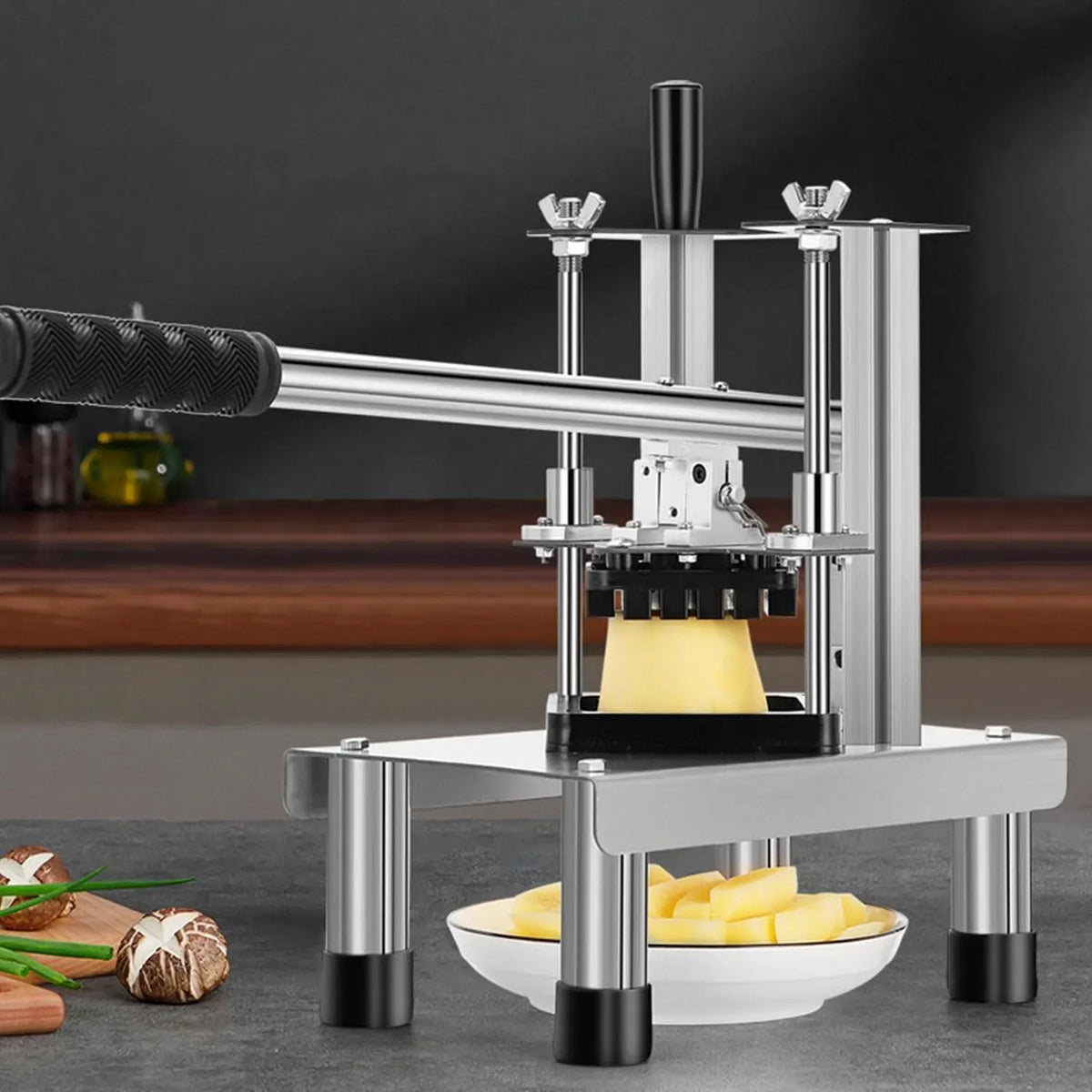 Pommes-Frites-Maschine, Kartoffelschneider, Allesschneider, Schneidemaschine für Lebensmittel, für Privatanwender und Gewerbe