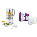 Philips 4-in-1-Babynahrungszubereiter SCF883/01 in-1-Babynahrungszubereiter, Dampfgarer, Babyphone, Babyüberwachungsgerät, 1000 ml, IPS-Panel, Weiß