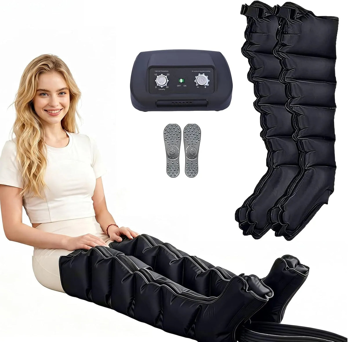 0-240mmHg Lymphdrainage Gerät, Beinmassagegerät, für Venenrückfluss & Wassereinlagerungen