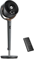Ventilator, 107 cm, 20 dB, DREO, Oszillation, leise, Grau, 94–107 cm höhenverstellbar, TurboPoly Fan 512, 120° Oszillation, 4 Modi
