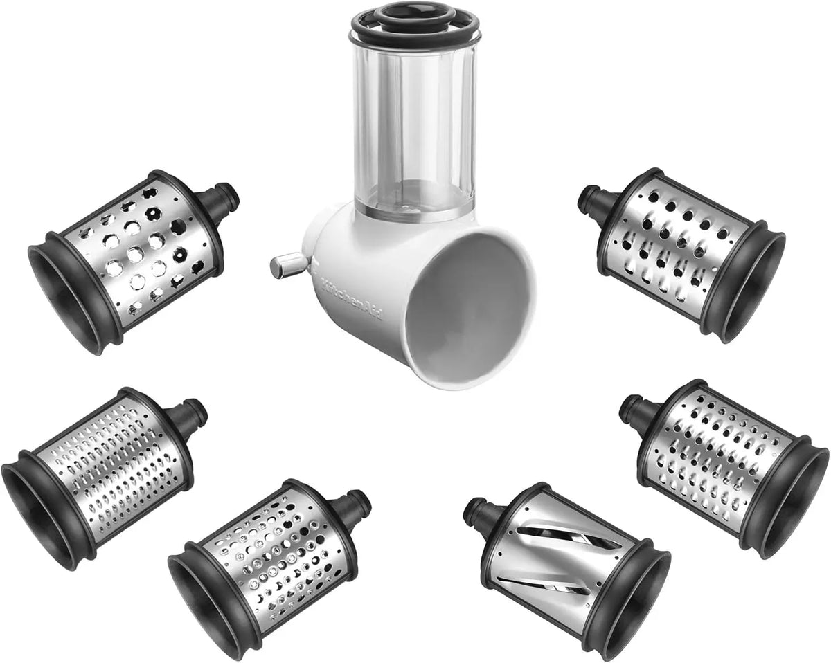 KitchenAid Gemüseschneider, Edelstahl, Weiß, KSMVSA+KSMEMVSC Gemüseschneider Set