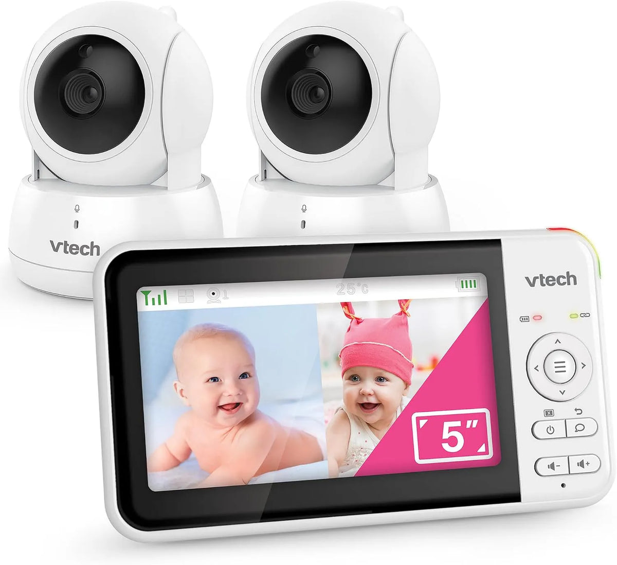 VM924-2 5-Zoll-LCD-Farbbildschirm Video-Babyphone, Babyüberwachungsgerät, 300 m, LCD-Display, VTech