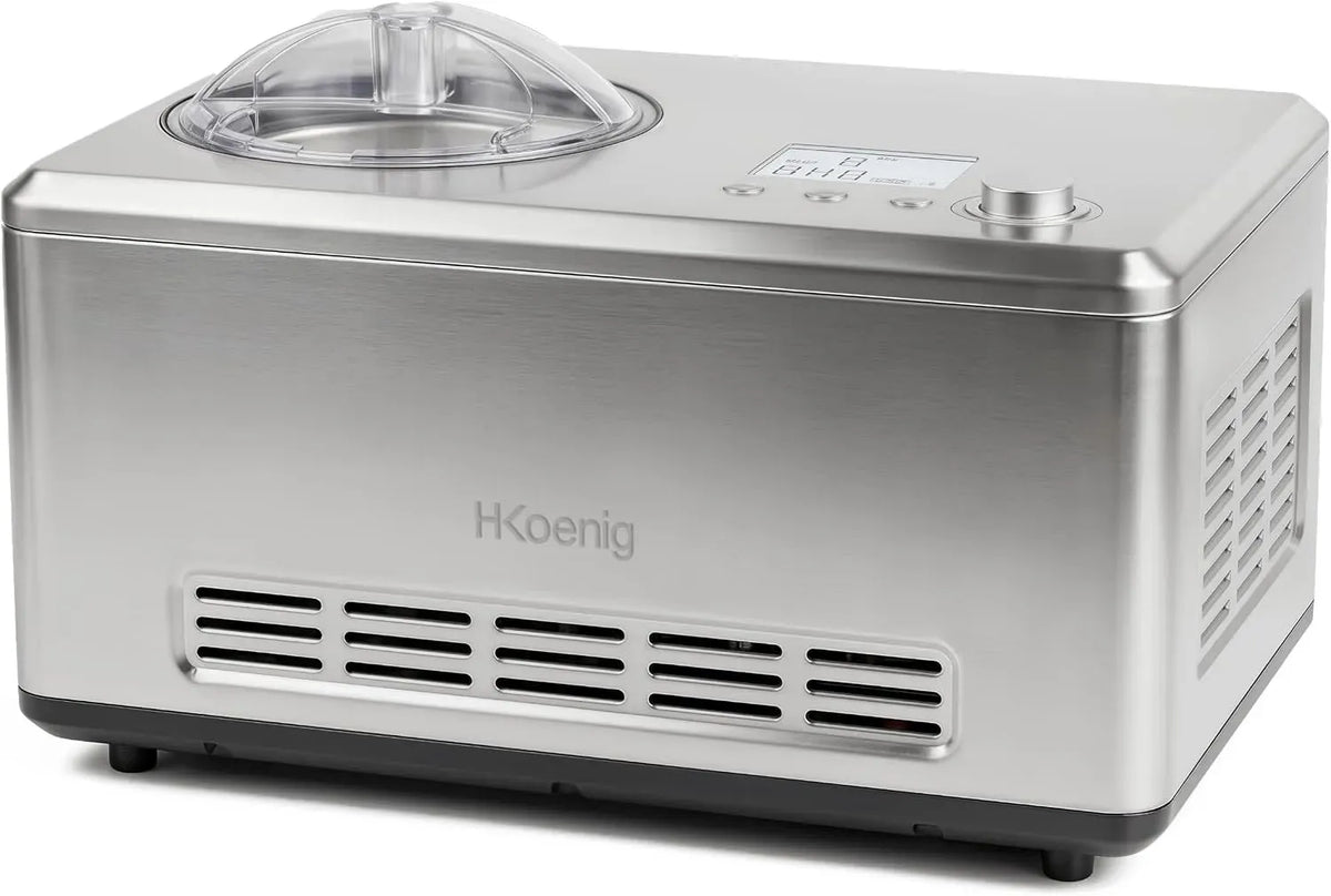 HF320 Eismaschine, Speiseeismaschine, 2 L, 180 W, 3 Programme, gewerblich, Edelstahl, H.Koenig