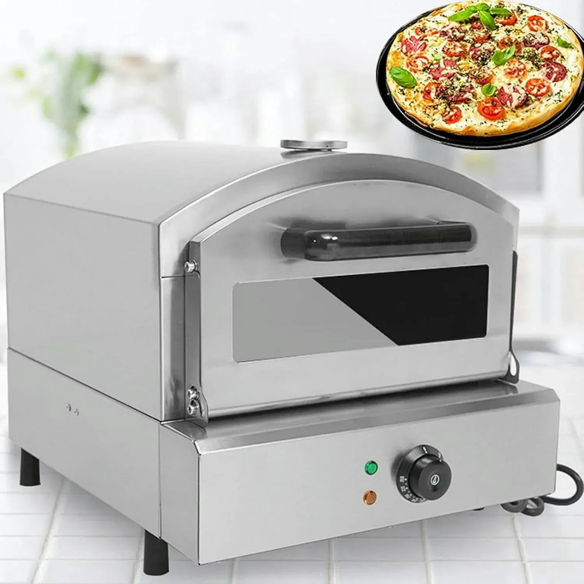 Elektrischer Pizzaofen, Edelstahl, 2 -Layer -Edelstahl -Toaster