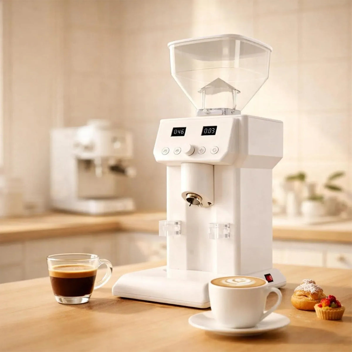Bohnenbehälter, Kaffeemühle, Kaffeebohnenmühle, 50 mm, 550 g, Timer, für Espresso
