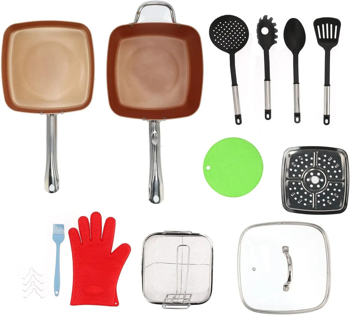 11-teilig Kupfer-Antihaft-Kochgeschirr-Set, für Küchenutensilien für das Kochen zu Hause
