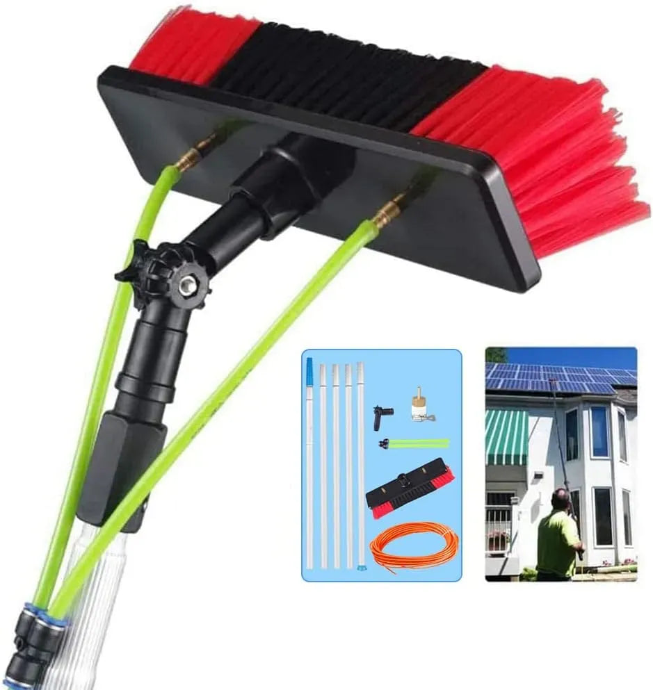 10m Solarpanel-Reinigungsbürste, Solarpanel-Reinigungsgerät, Teleskopbürste, Reiniger, 30cm, 30 cm, 10 m