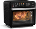 Klarstein Heißluftfritteuse, 34 L, 19 Programme, 40 bis 350 °C, Touch-Bedienung, Grill, Pizza, Schwarz, Pizzastein & Grillroste, 2,000 W