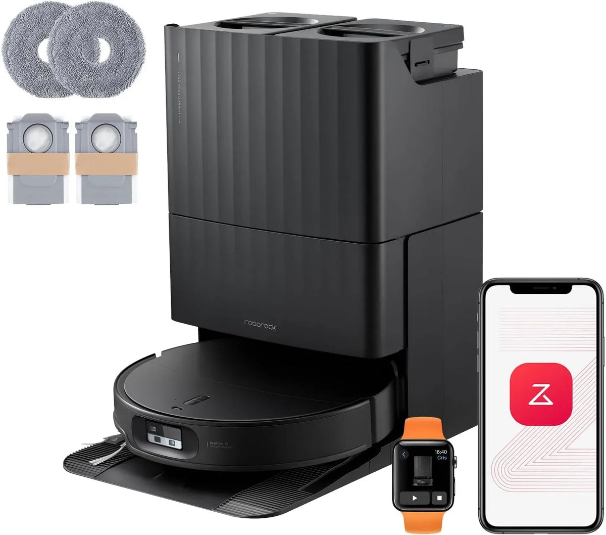 Saugroboter, Staubsaugerroboter, Wischmopp, roborock Qrevo Edge 2 Set Saugroboter mit Wischfunktion&Hebarem Wischmopp