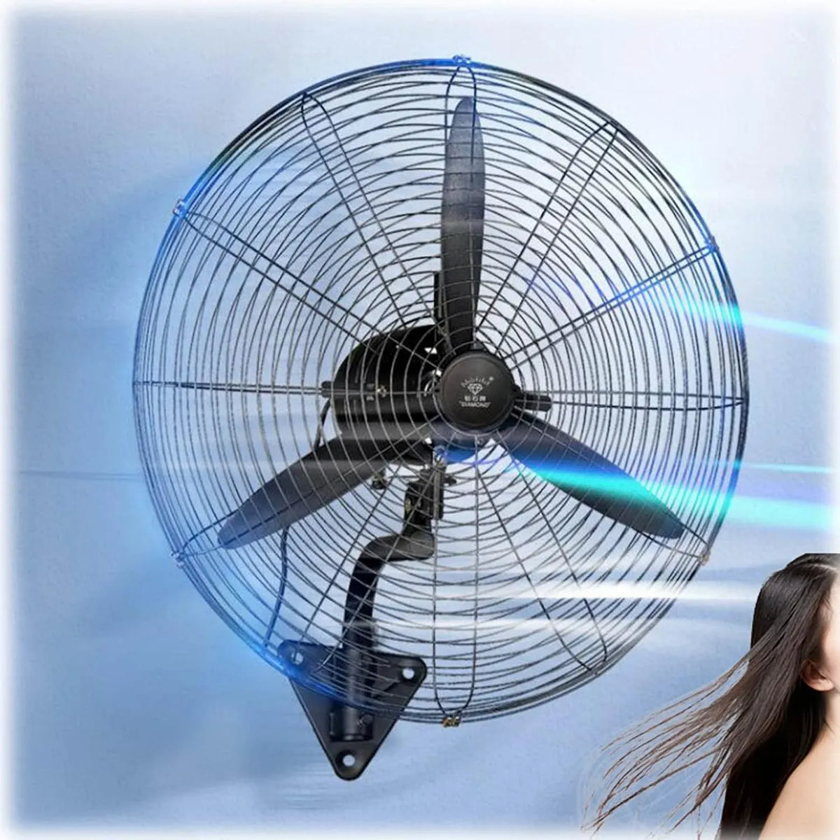Ventilator, 320 W, 3 Geschwindigkeiten, Oszillation, Schwarz, 180/230/320 W-Kupferkern-MotorküHlungslüFter, Color : 3 leave