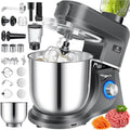 Küchenmaschine 3in1, 5,5 L, 1500 W, 1500W Knetmaschine 5,5L Rührschüssel + Spritzschutz, 6 Geschwindigkeiten