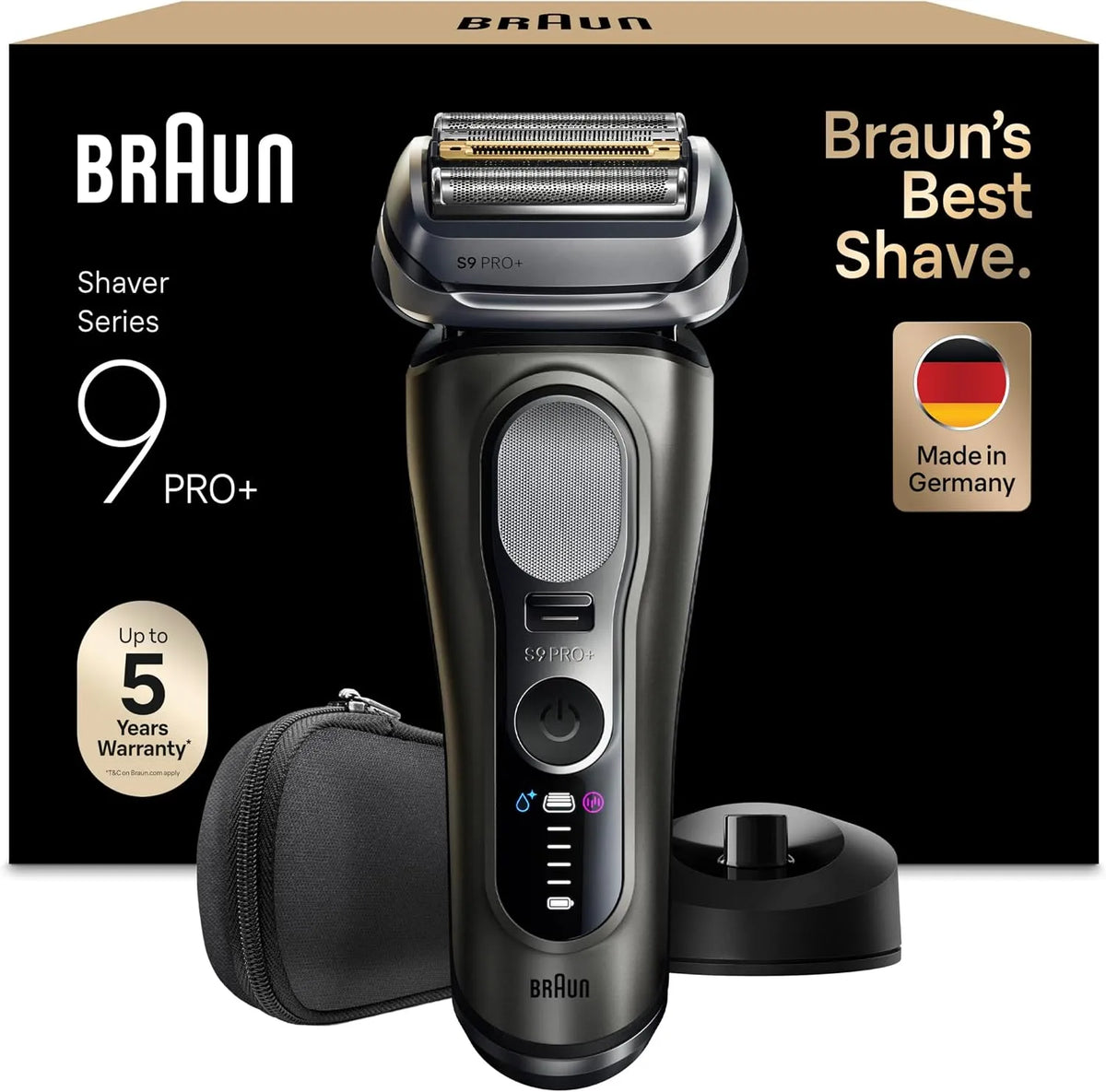 Braun Series 9 Rasierer, Akku, Elektrorasierer für den Kopf, IP65, kabellos, für Nass Und Trockenrasur