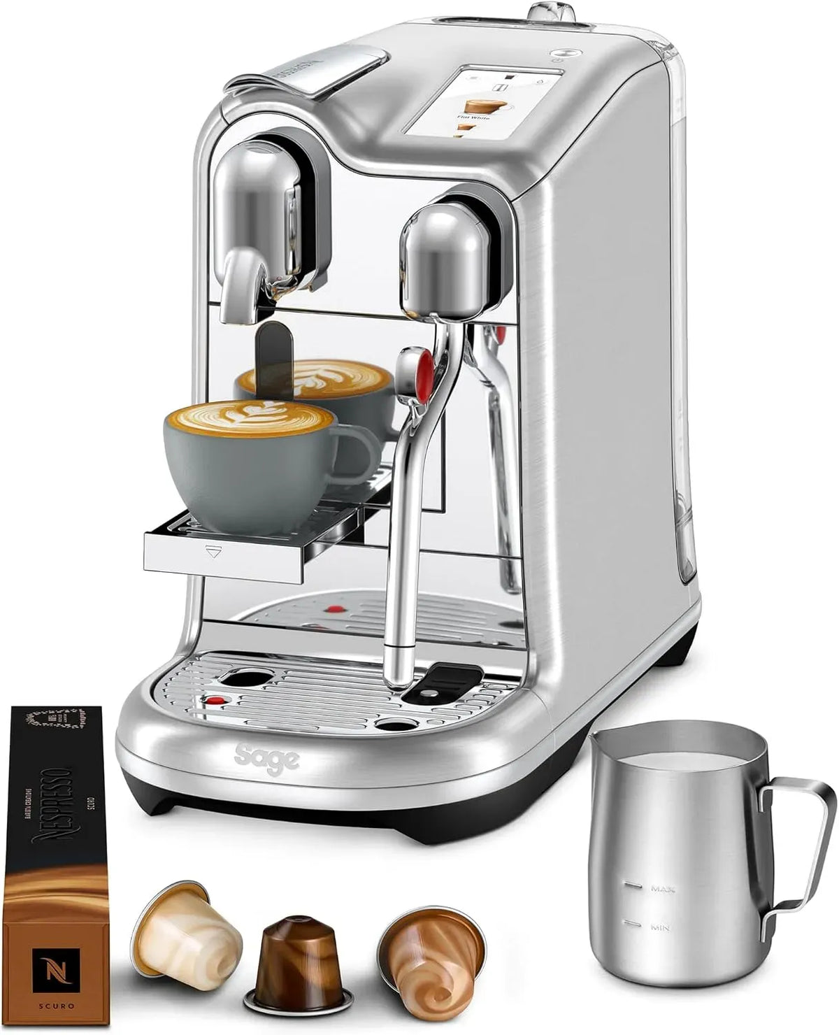 Nespresso Kaffeemaschine, Edelstahl, Kaffeebereiter, elektrische Kaffeemaschine, Creatista Pro Kaffeemaschine von Sage
