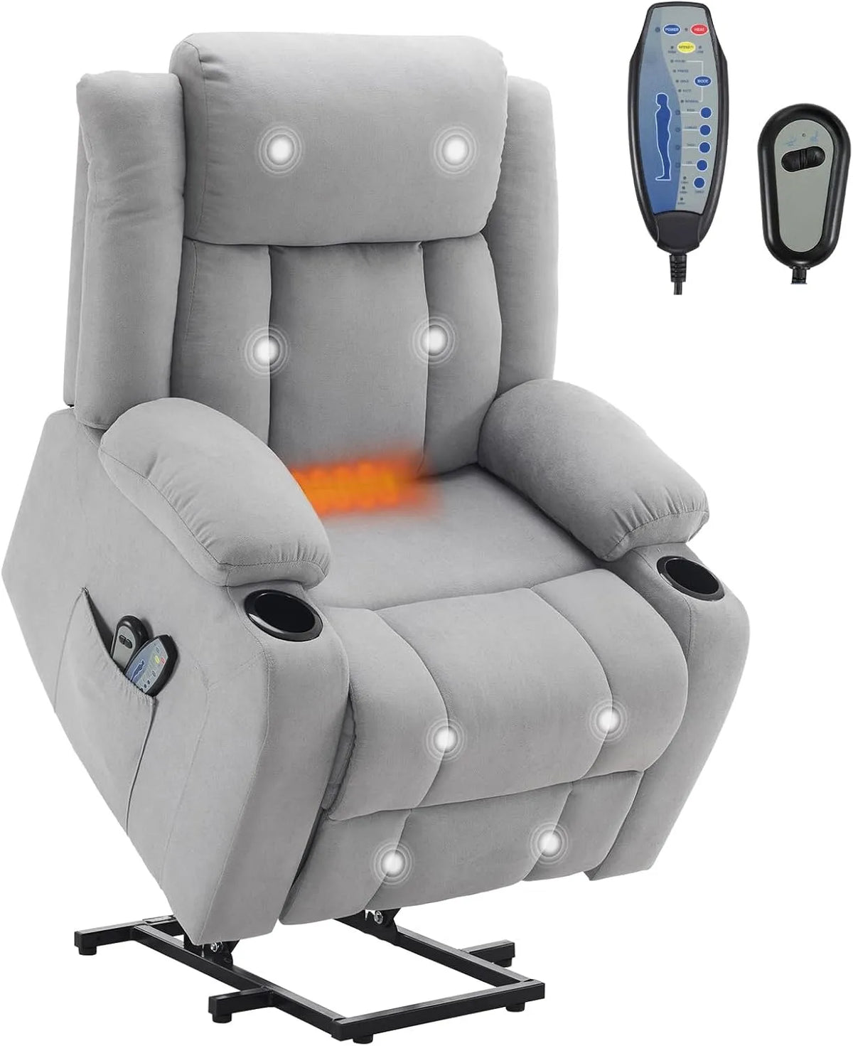 Relax- und Massagesessel, LEADZM, Massage Heizung 2 Seitentaschen Getränkehalter, Liegen TV Sessel