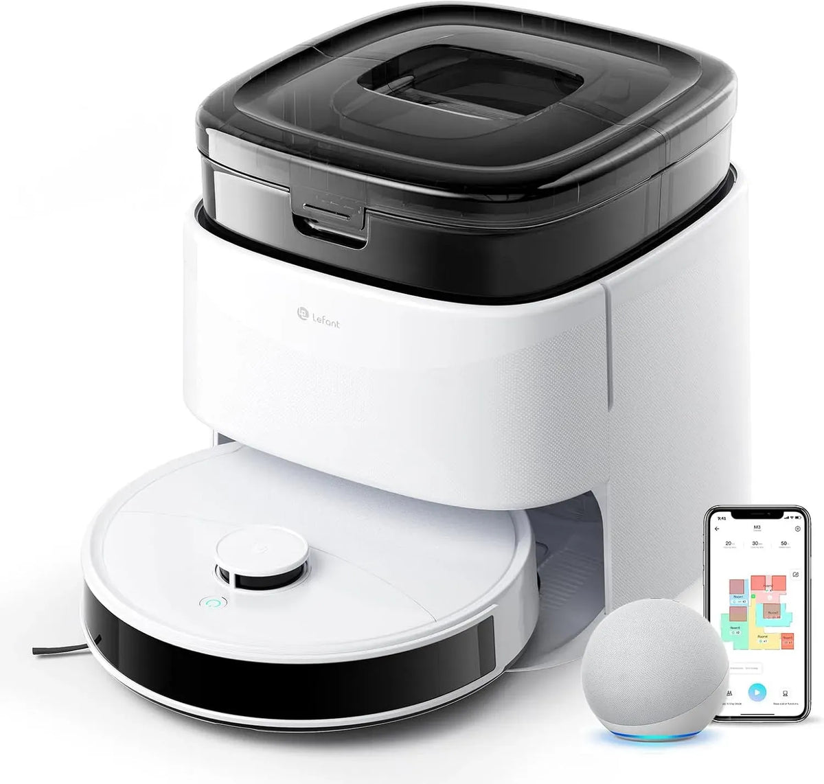 Lefant Gen2 Saugroboter, Wischmopp bei 45°C waschbar, Steuerung per App/Alexa/iWatch möglich, 000 Pa Saugkraft