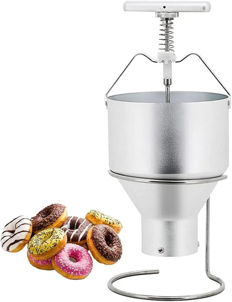 Donutmaschine, Donutmaker, Edelstahl, Donut Maker, Kolbenspender, Mini Donut Maker Kolbenspender mit Ständer