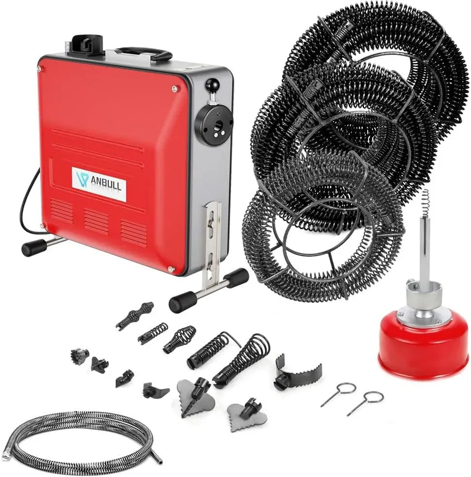 21m 14.5m Rohrreinigungsmaschine, 850 W, 21 m, 22 mm, 14.5 m, 16 mm, Anbull