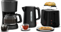 Klarstein Kaffeemaschine, 1,7 L, Warmhaltefunktion, Toaster 2 Scheiben mit Brötchenaufsatz, Wasserkocher 1,7L, 7 Bräunungsstufen
