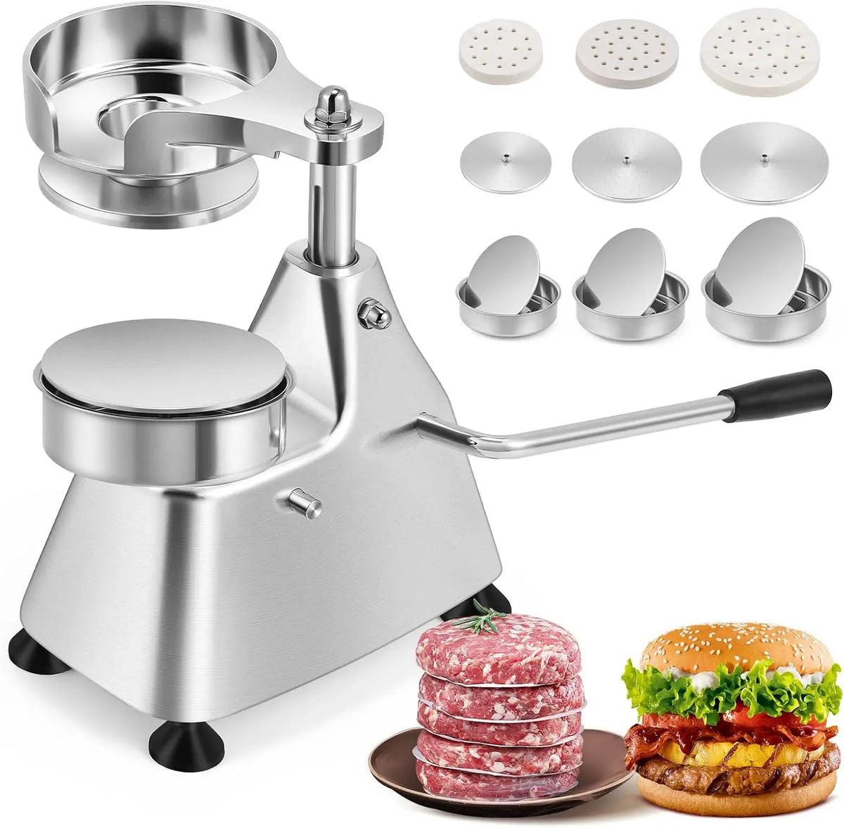 3-in-1 Burgerpresse, gewerblich, Edelstahl, Moongiantgo