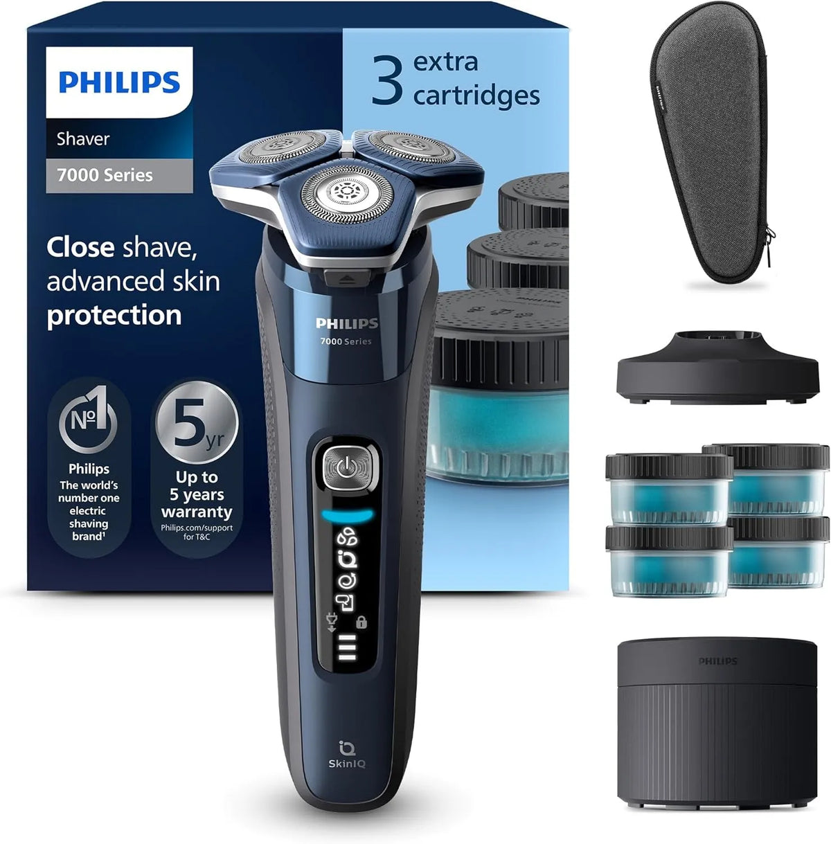 Philips Series 7000 S7885/63 Reinigungsstation, Ladestation, Rasierer, IPS-Panel, für Herren
