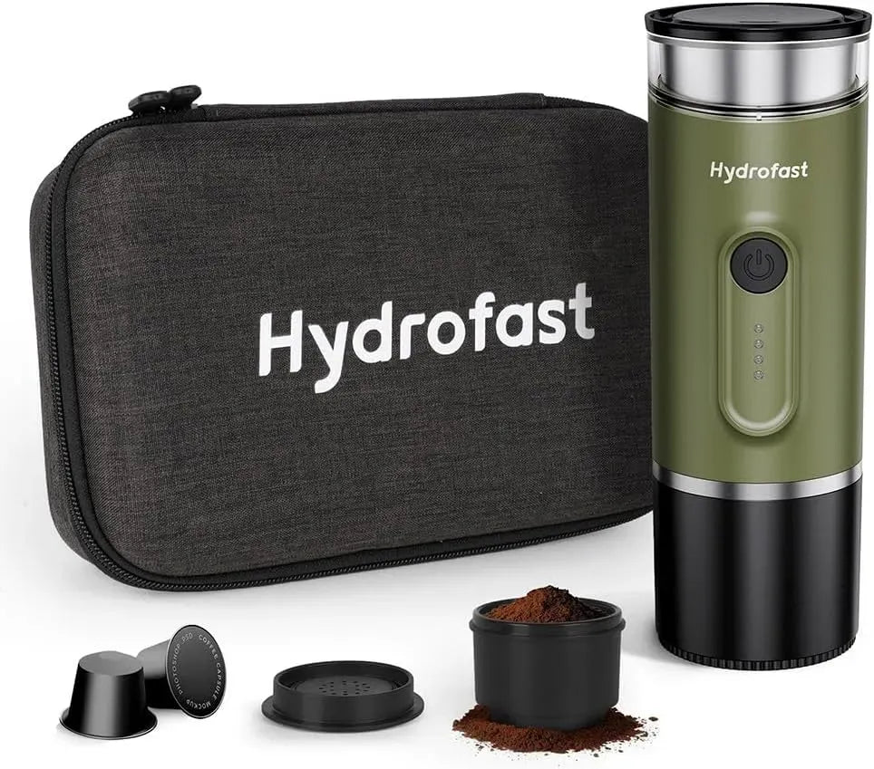 Espressomaschine, Tragbare 7800mAh, 20 bar Selbstheizend mit NS Kapseln & Boden
